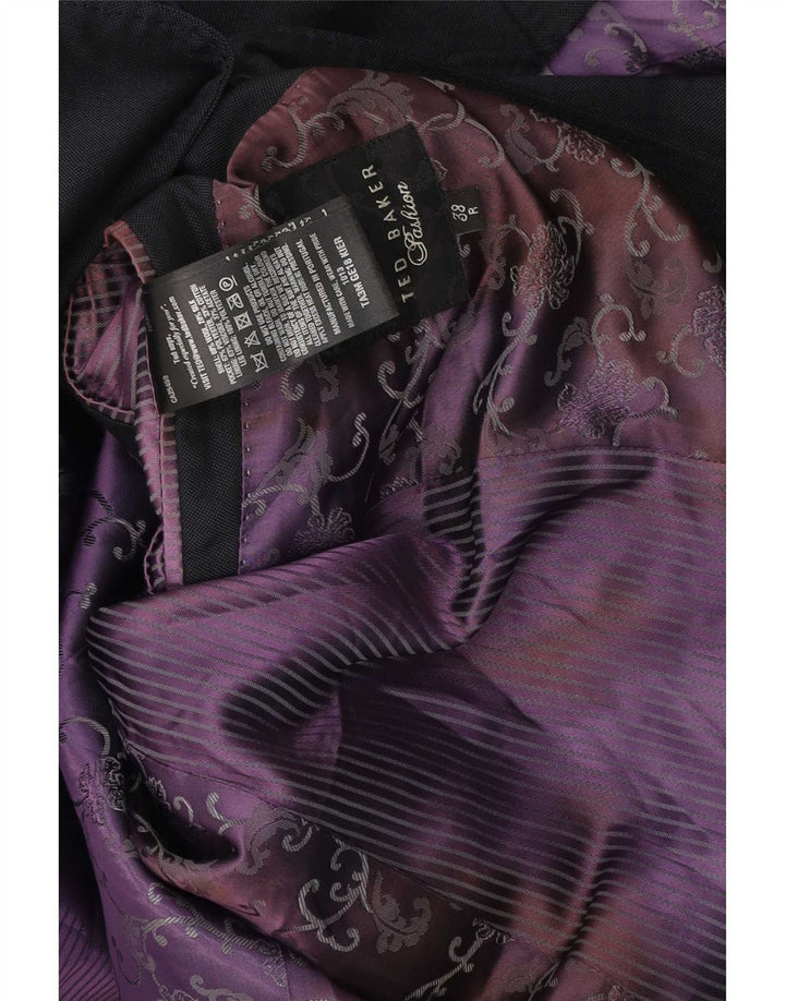 Giacca blazer da uomo a 1 bottone Ted Baker UK 38 lana nera media