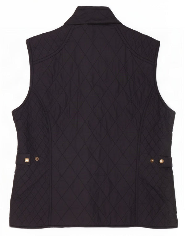 Gilet trapuntato da donna Barbour UK 16 grande classico in poliestere nero