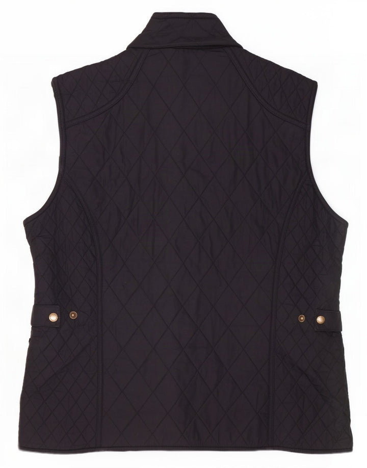 Gilet trapuntato da donna Barbour UK 16 grande classico in poliestere nero