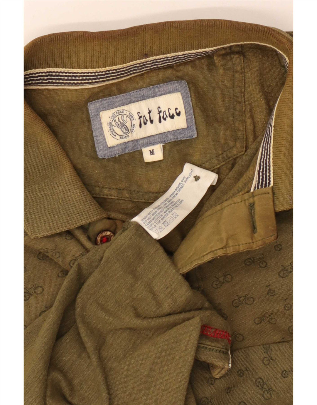 Polo da uomo con motivo astratto Fat Face, cotone kaki medio
