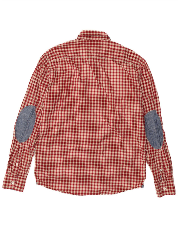 TOMMY HILFIGER Camicia da uomo in flanella dal taglio vintage in cotone a quadretti rosso medio
