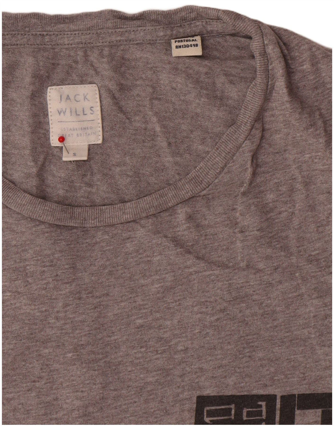 T-shirt grafica da uomo Jack Wills Top in cotone chiazzato grigio piccolo