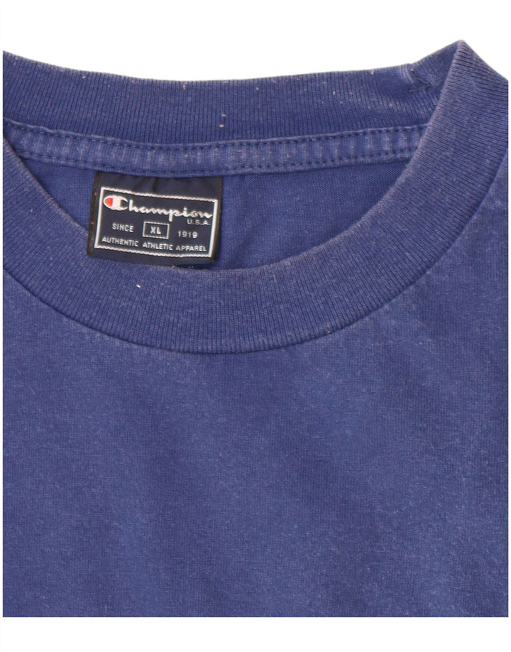 T-shirt grafica da uomo CHAMPION Top XL in cotone blu navy