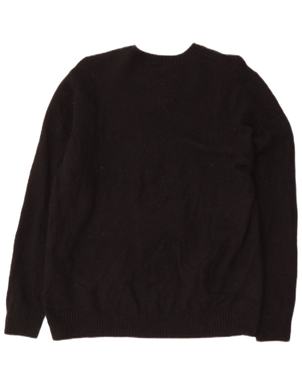 Maglione maglione girocollo vestibilità standard da donna LEVI'S UK 18 XL lana nera