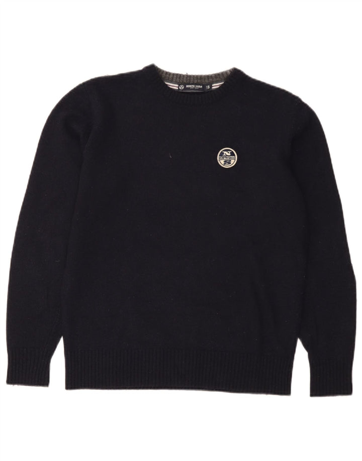 Maglione maglione girocollo da donna North Sails UK 10 piccolo in lana blu navy