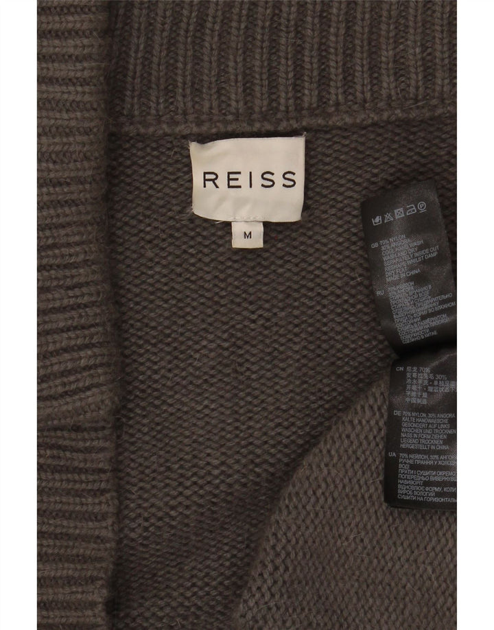 Maglione cardigan aperto da donna Reiss UK 14 Nylon grigio medio