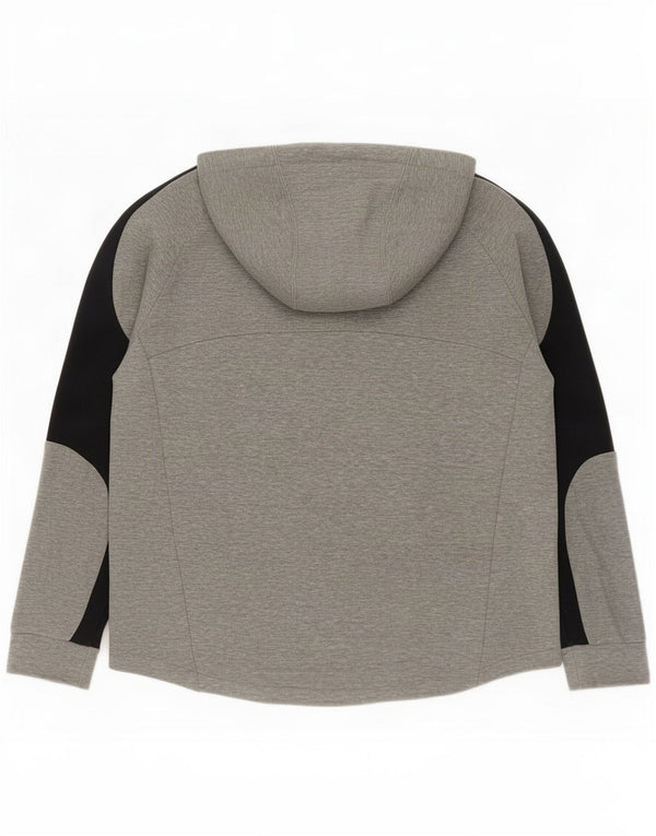 Felpa con cappuccio da uomo Puma Large in cotone color block grigio