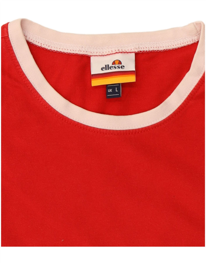 T-shirt grafica da uomo Ellesse Top grande in cotone rosso