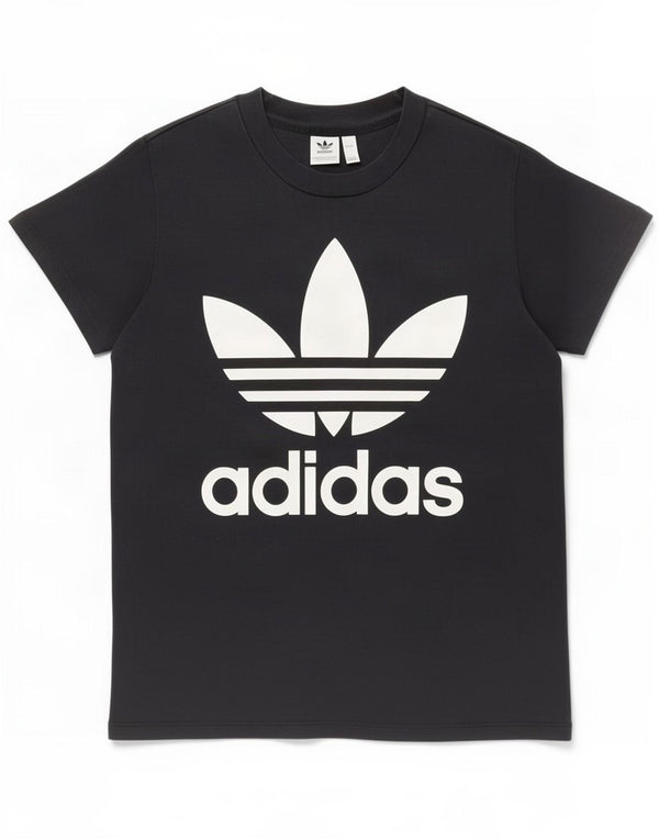 Adidas Womens Graphic T-Shirt Top UK 12 Medium Black Cotton