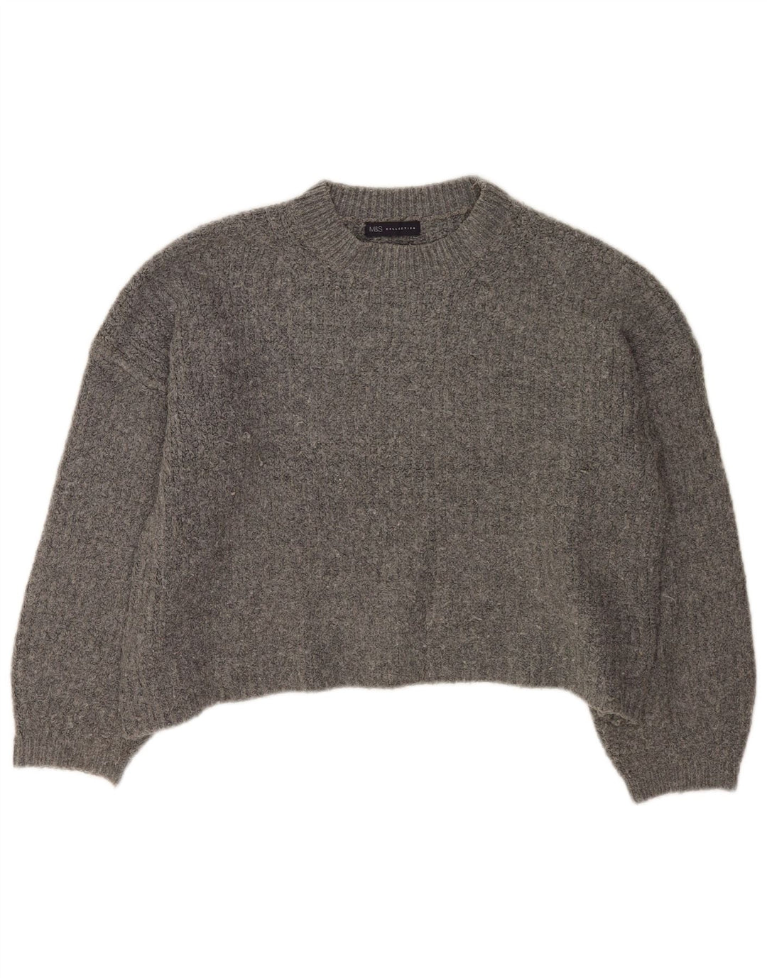 Maglione maglione girocollo oversize da donna Marks & Spencer UK 16 grande grigio