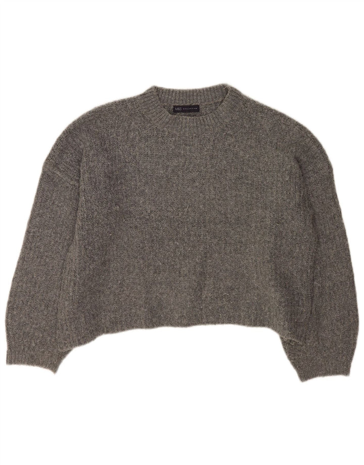 Maglione maglione girocollo oversize da donna Marks & Spencer UK 16 grande grigio