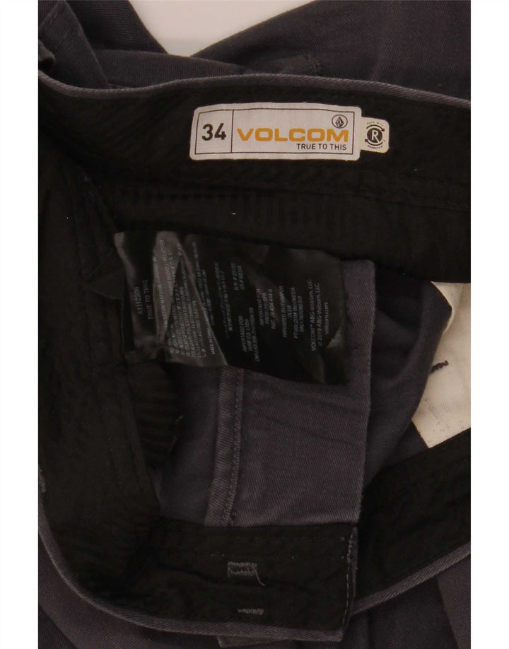 Pantaloni chino dritti da uomo Volcom W34 L32 in cotone grigio