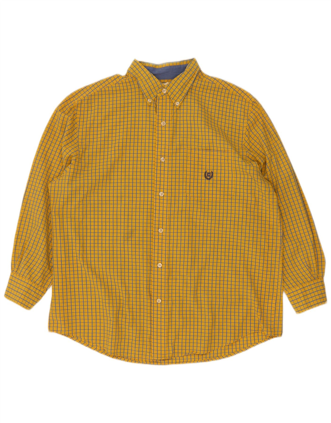 Camicia da uomo Chaps grande in cotone a quadretti gialli