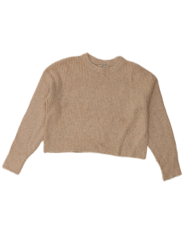 Maglione maglione girocollo oversize da donna Topshop UK 6 XS Beige
