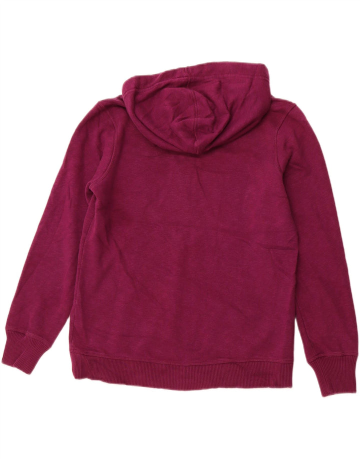 EDDIE BAUER Maglione con cappuccio da donna con collo a bottoni e petite UK 14 Viola medio