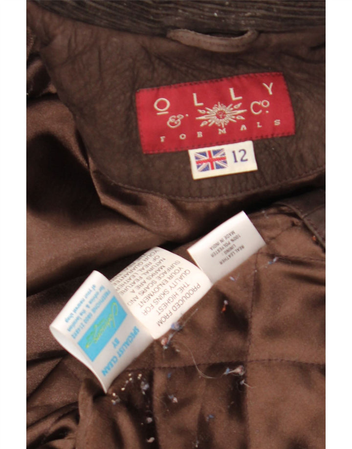 Giacca in pelle oversize da donna Olly & Co UK 12 Marrone medio