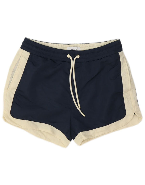 Pantaloncini sportivi da donna Reiss UK 4 XS blu navy color block in poliammide