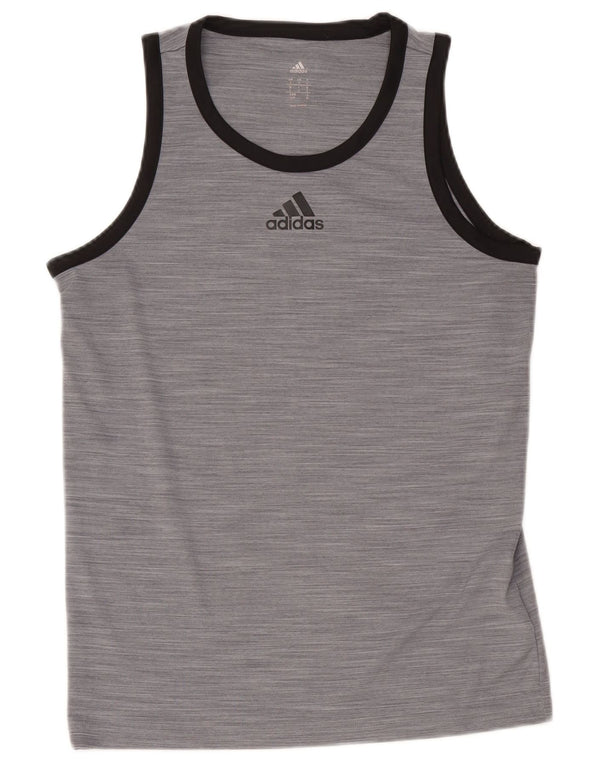 Canotta Adidas da uomo piccola in poliestere chiazzato grigio