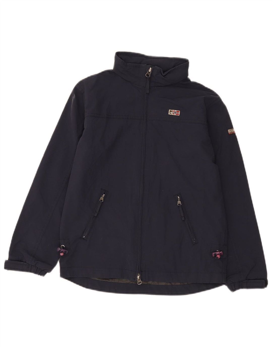 Giacca antipioggia con cappuccio per ragazzi Napapijri 9-10 anni in poliammide blu navy