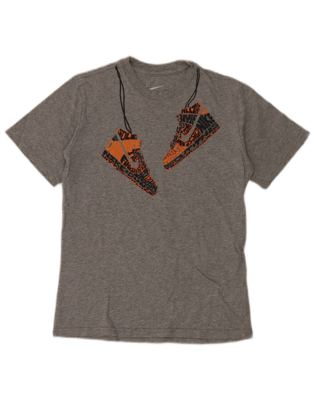 T-shirt grafica da ragazzo Nike Top 10-11 anni in cotone grigio medio