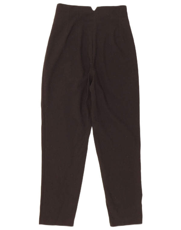 Pantaloni casual affusolati a vita alta da donna Zara XS W24 L26 poliestere nero