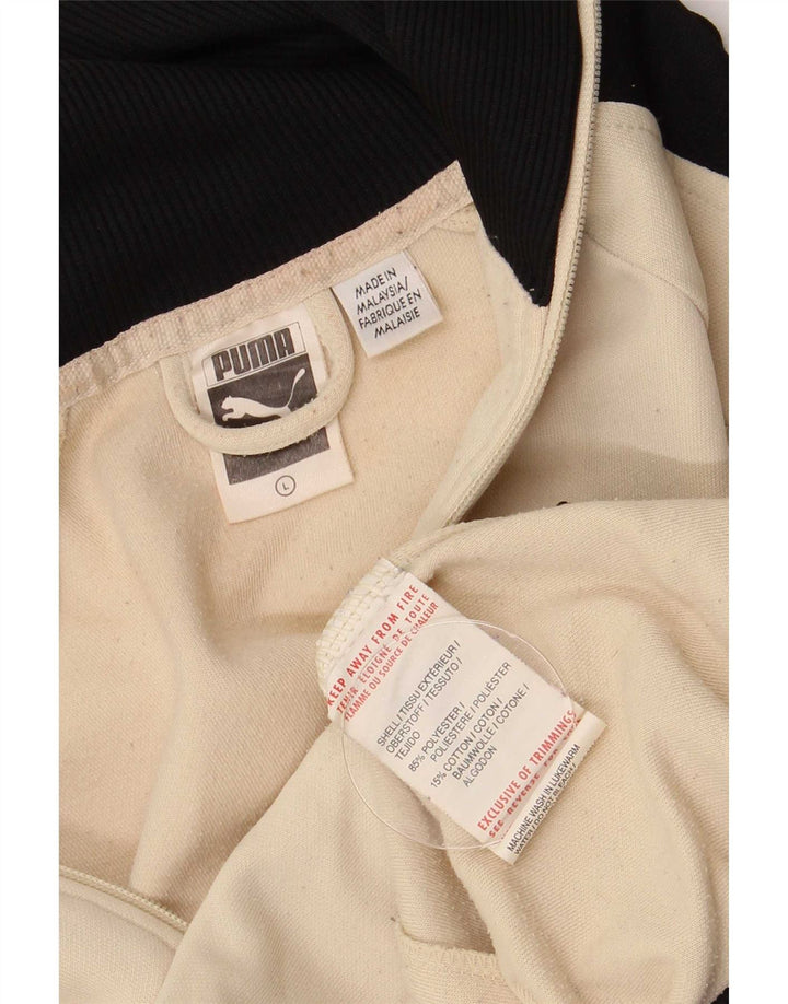 Giacca da tuta da uomo Puma Large Beige Colourblock in poliestere