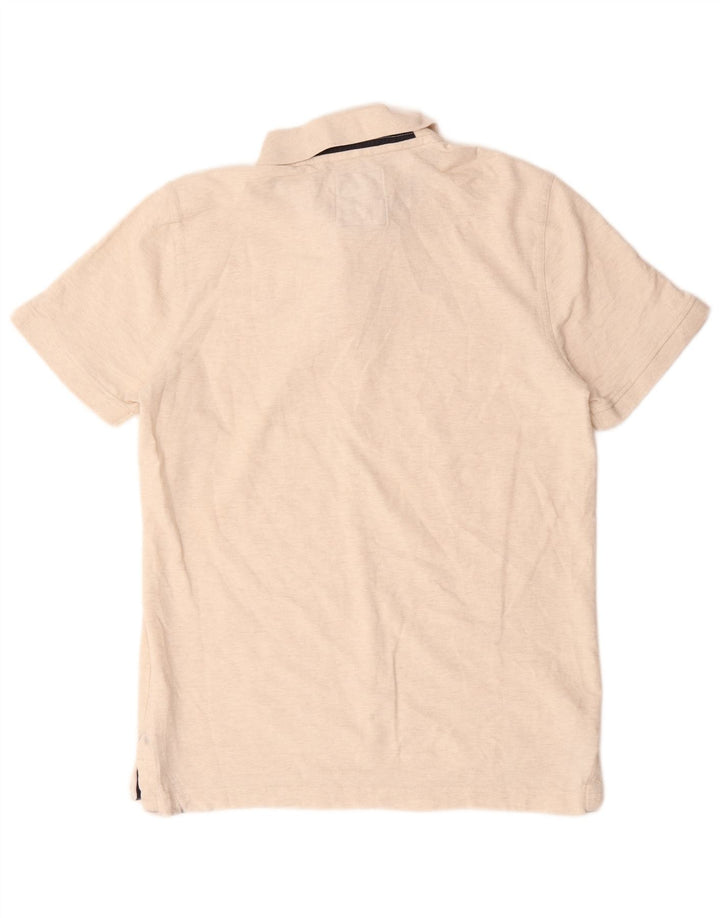 Crew Clothing Polo da uomo in cotone screziato beige medio