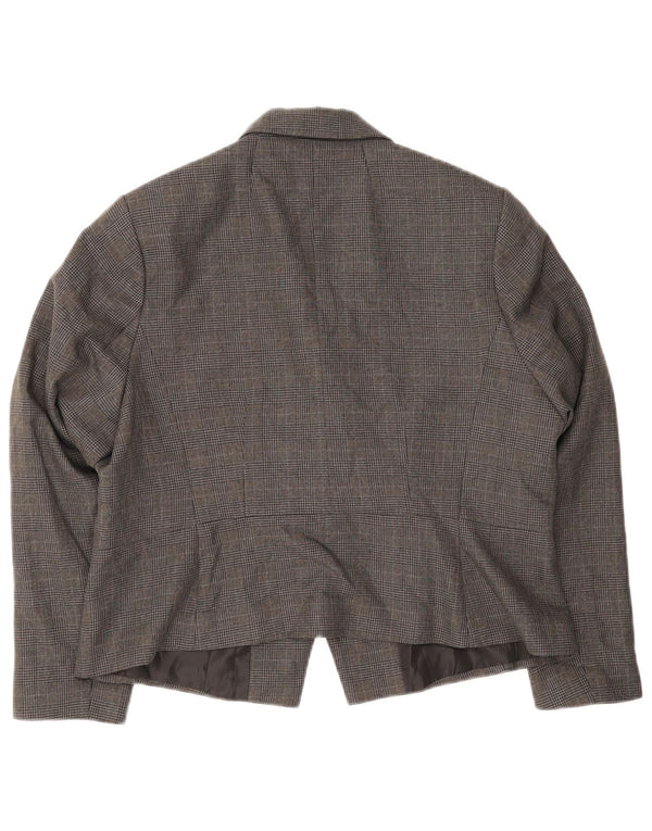 Giacca blazer a 1 bottone Marks & Spencer da donna UK 18 XL poliestere a quadri grigio