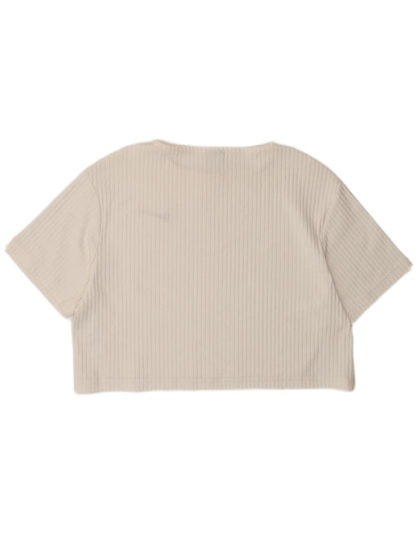 T-shirt corta oversize da donna Nike UK 6 XS cotone bianco