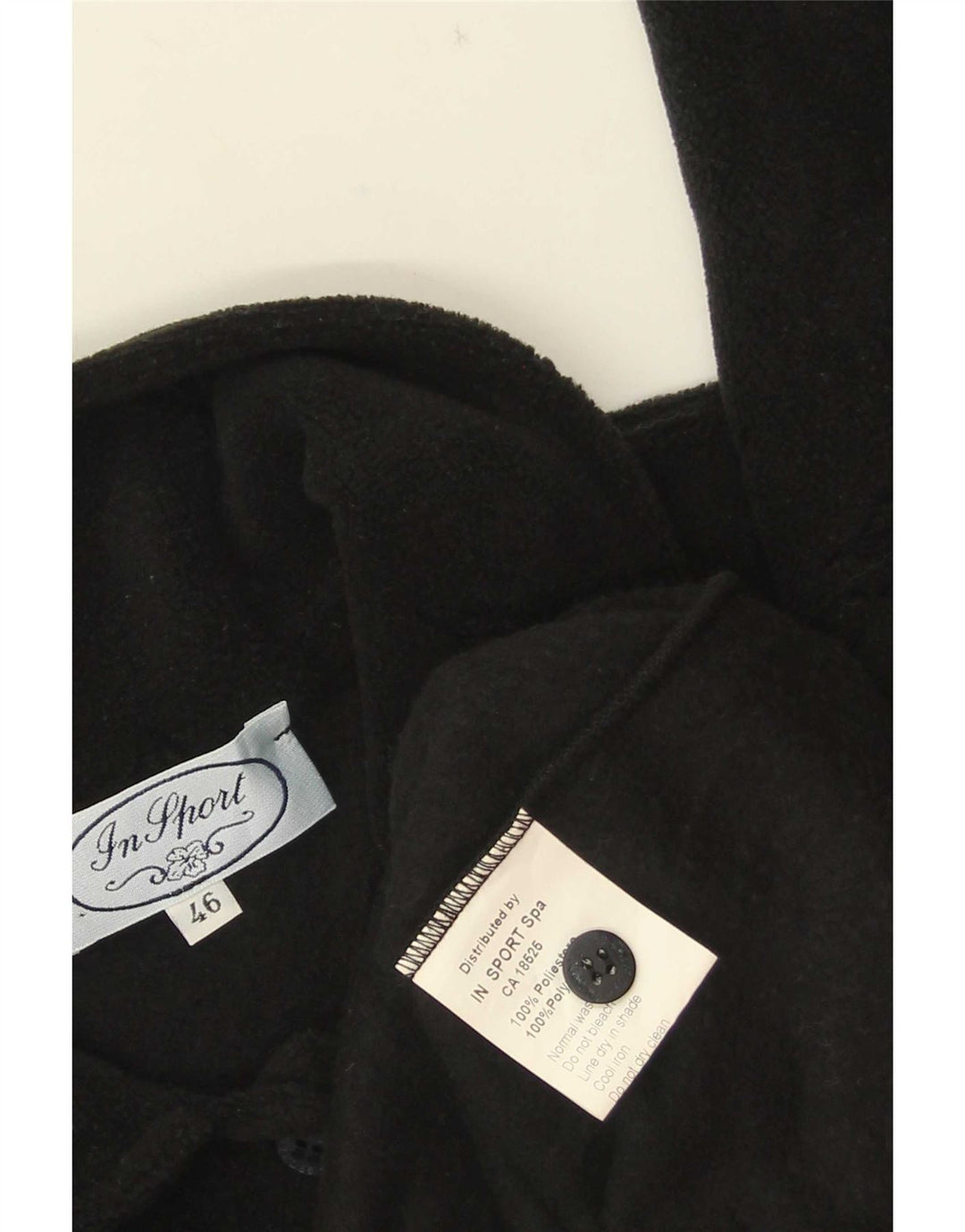 Camicetta camicia in pile da donna vintage IT 46 Grande poliestere floreale nero