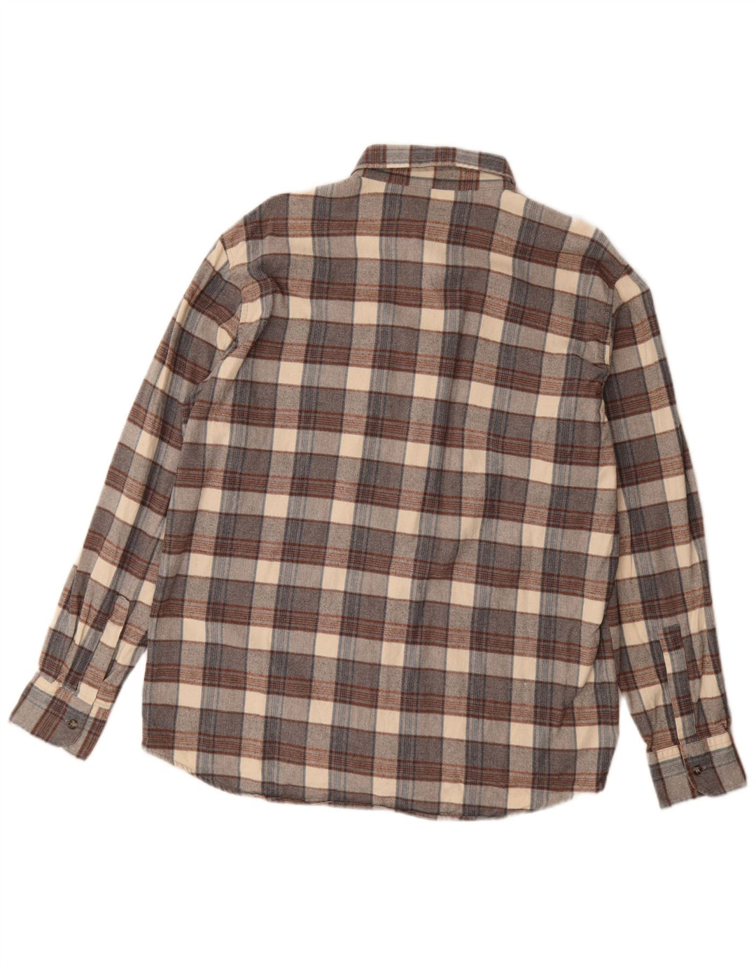 Camicia da uomo in flanella Sea Barrier, cotone a quadri grigi grandi