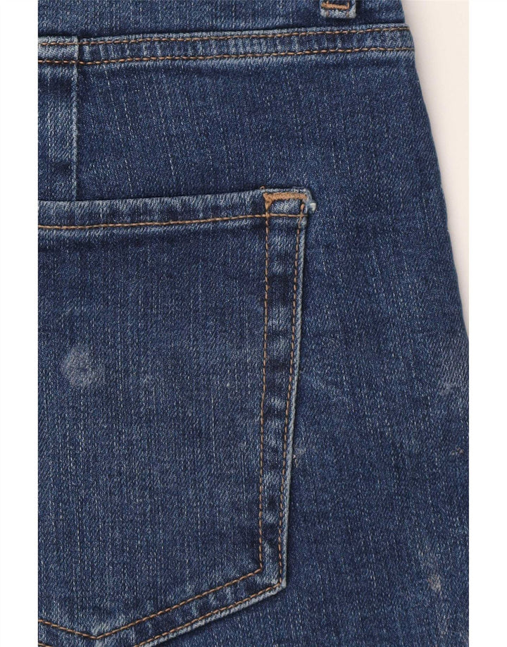 Jeans cropped a vita alta da donna Marks & Spencer UK 12 medio W30 L25 blu
