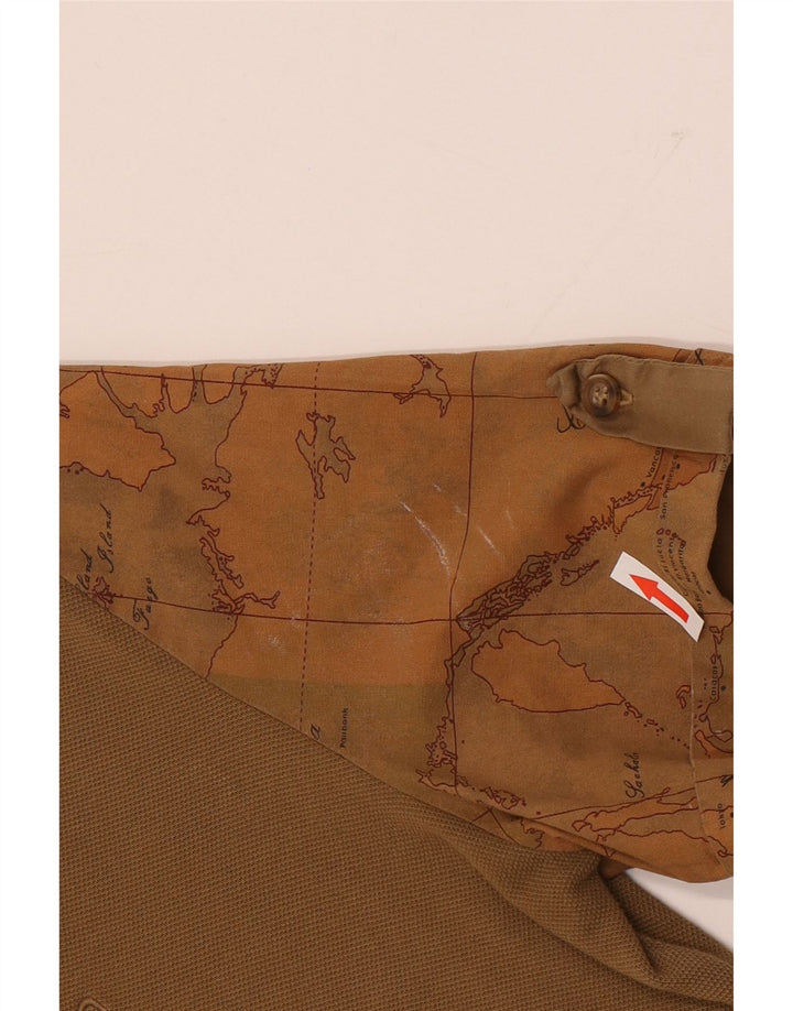Polo Donna ALVIERO MARTINI IT 42 Medium Kaki Check Cotone