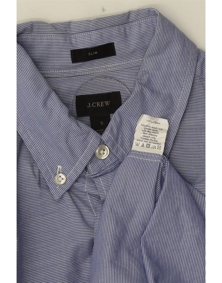 J. CREW Camicia slim fit da uomo piccola in cotone gessato blu