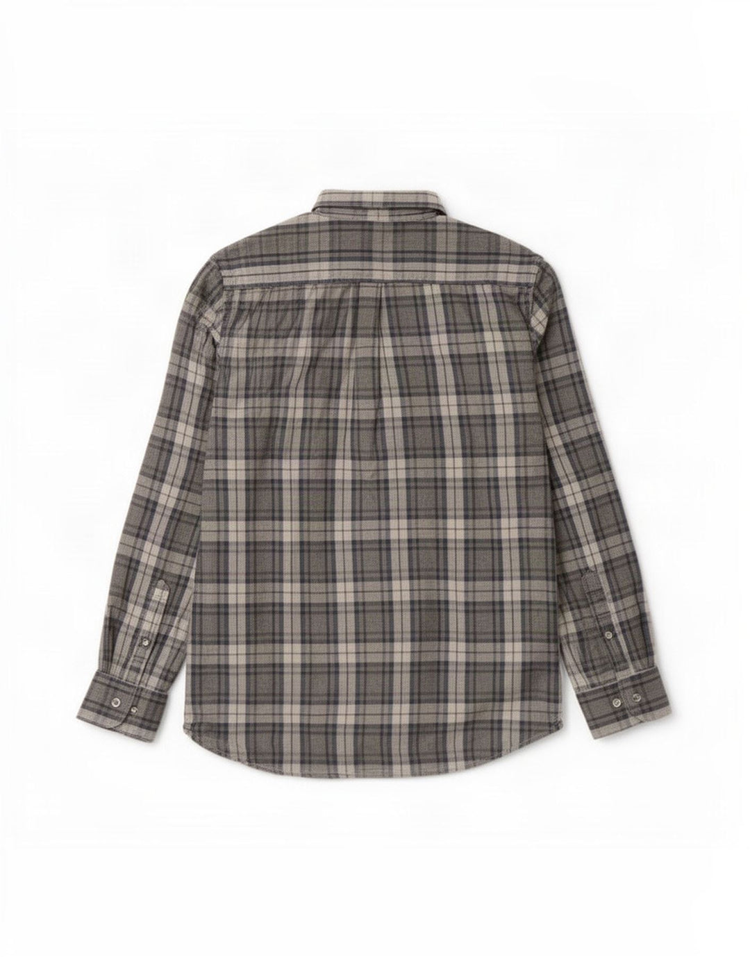 Camicia da uomo in flanella dalla vestibilità regolare di Dack XL in cotone a quadri grigio