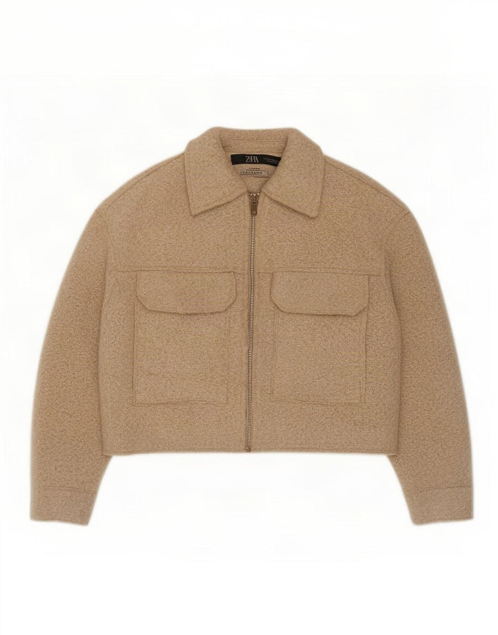 Giubbotto bomber oversize corto da donna Zara UK 6 XS Beige
