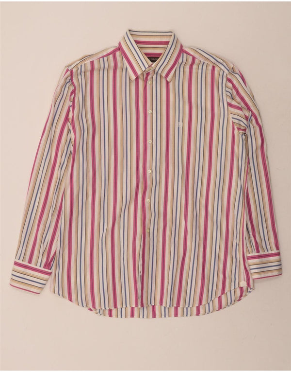 CARLO PIGNATELLI Mens Shirt Size 44 17 1/2 XL Multicoloured Striped Cotton