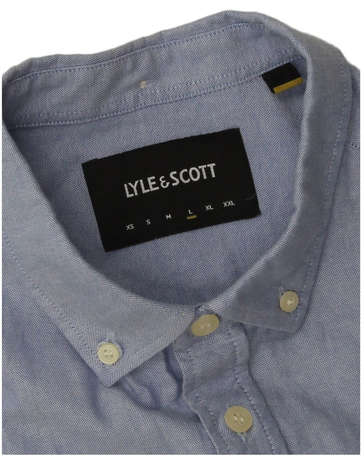 Camicia da uomo Lyle & Scott grande in cotone blu