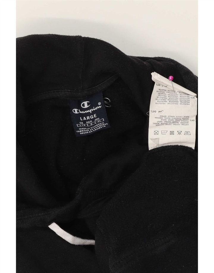 Maglione con cappuccio da uomo Champion grande in cotone nero