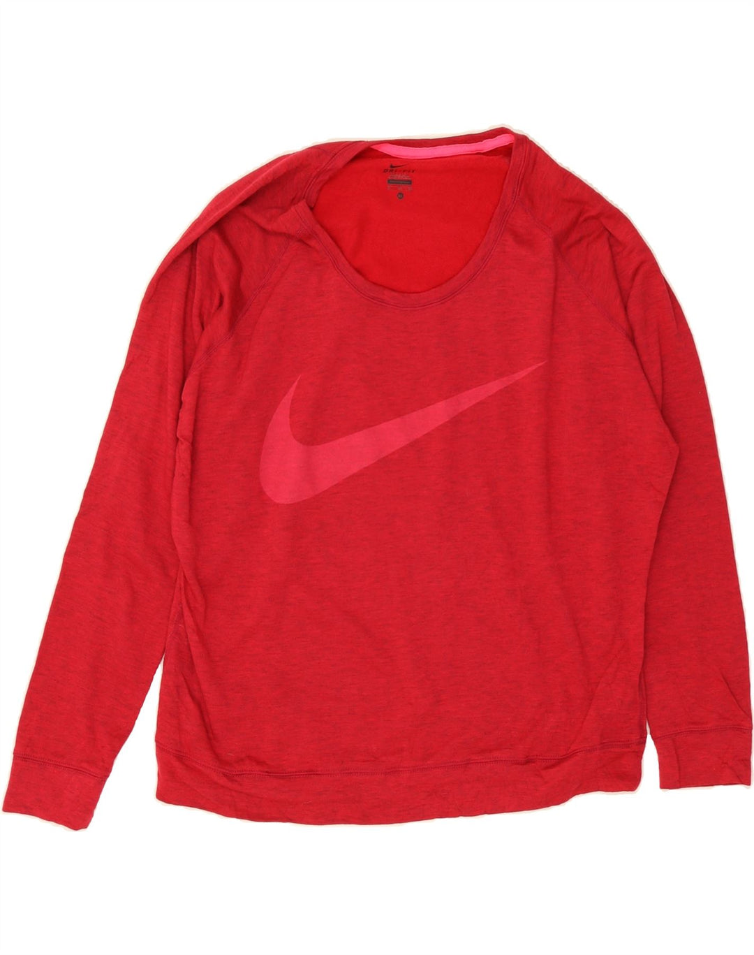 NIKE Womens Dri Fit Oversized Graphic Sweatshirt Jumper UK 18 XL Red Vintage Nike and Second-Hand Nike from Messina Hembry 