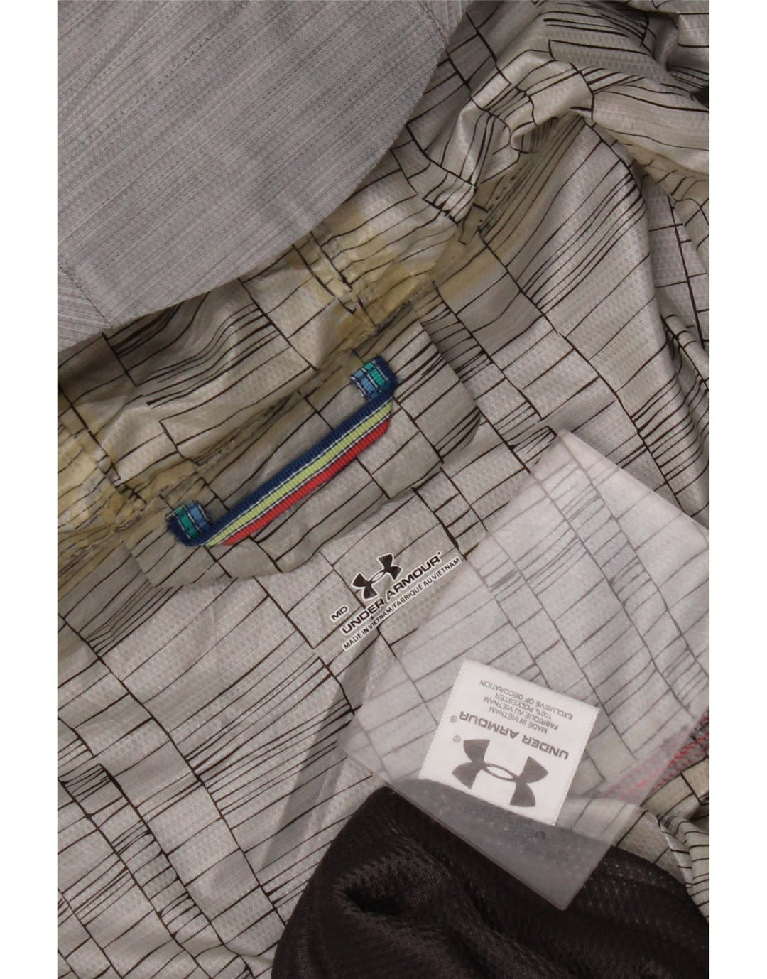 Giacca antipioggia con cappuccio da uomo UNDER ARMOUR UK 38 Poliestere grigio medio