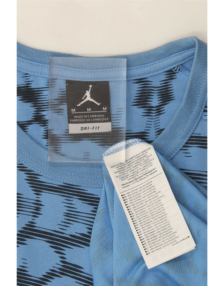 T-shirt Jordan Dri Fit con motivo astratto da uomo in cotone blu medio
