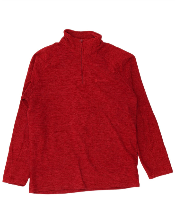 Maglione in pile da uomo con collo con zip Mountain Warehouse Poliestere chiazzato rosso medio