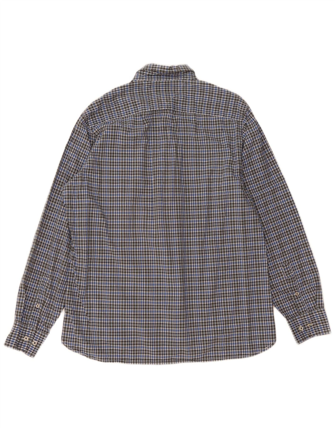Camicia da uomo su misura Tommy Hilfiger, cotone a quadri blu di grandi dimensioni