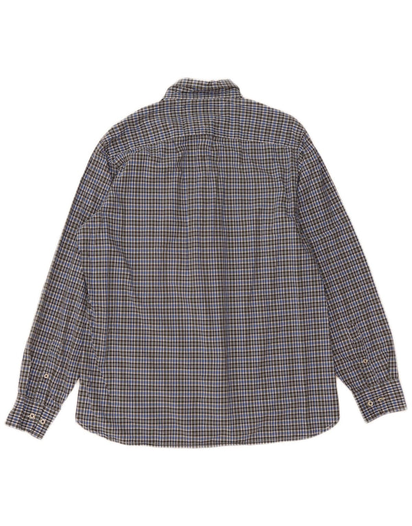 Tommy Hilfiger Mens Custom Fit Shirt Large Blue Check Cotton