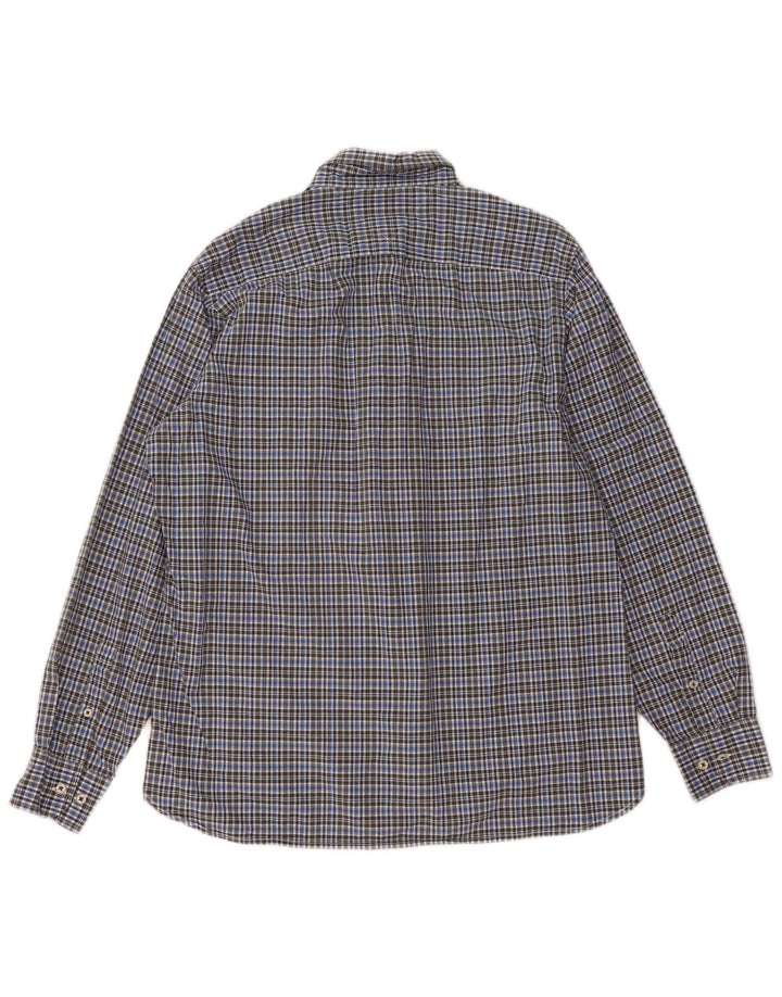 Camicia da uomo su misura Tommy Hilfiger, cotone a quadri blu di grandi dimensioni
