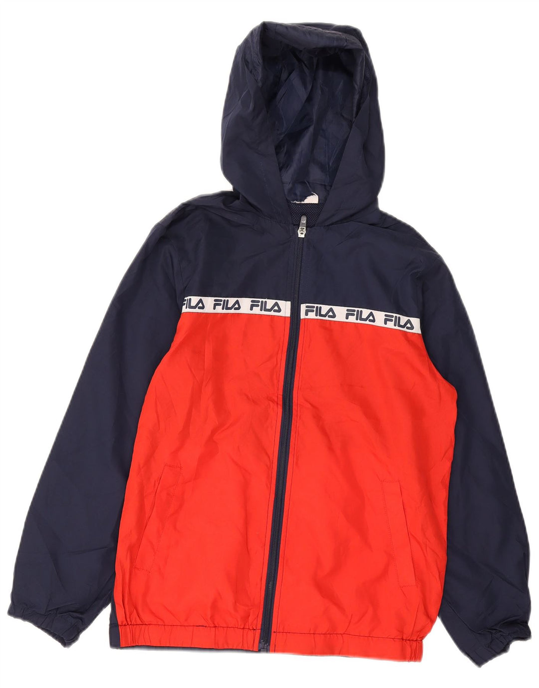 Giacca da ginnastica grafica da ragazzo Fila 11-12 anni Colorblock blu navy
