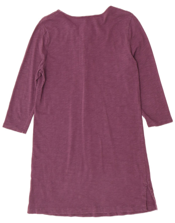 Abito a trapezio da donna Boden con maniche a 3/4 UK 10 Piccolo cotone screziato viola