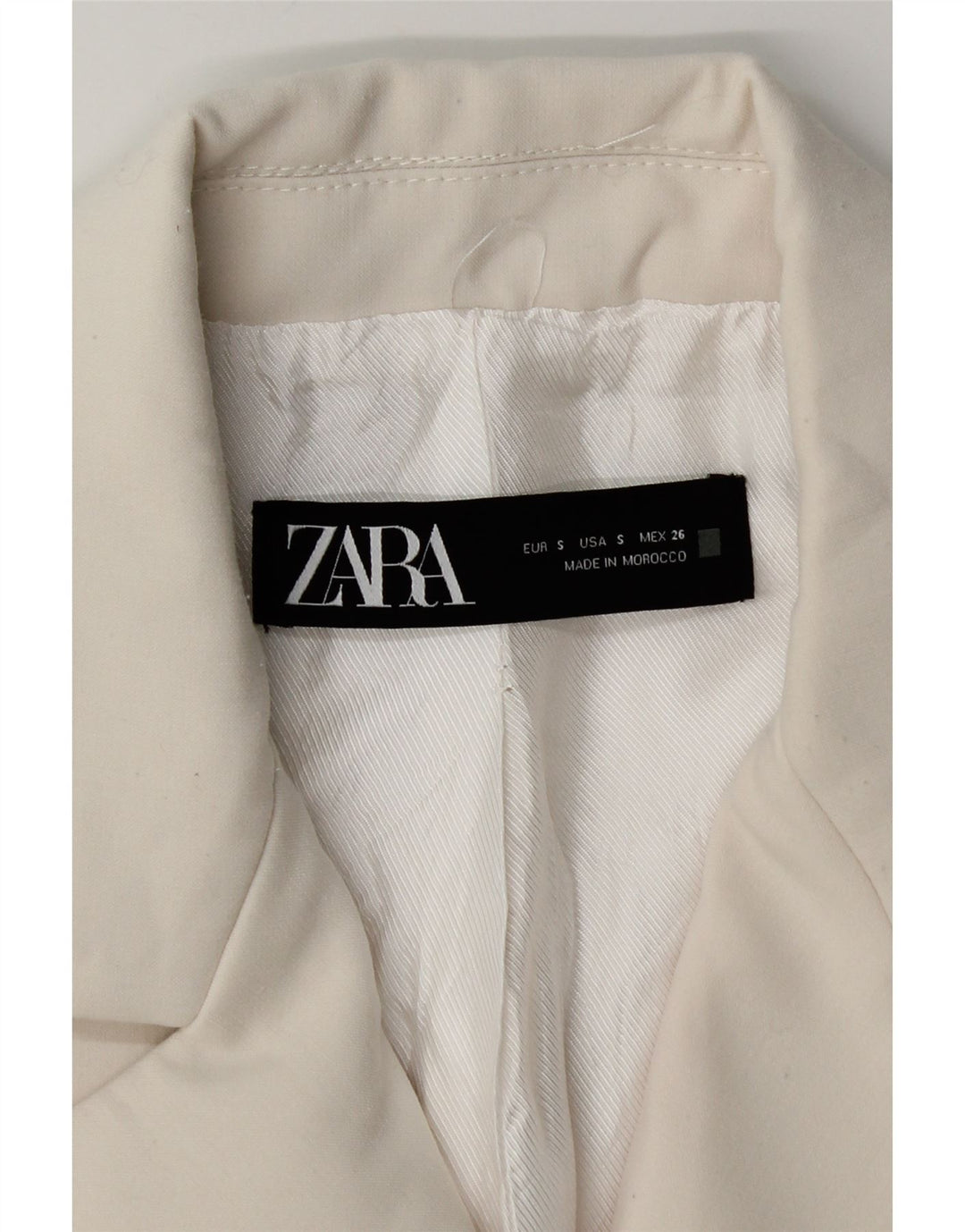 Giacca blazer doppiopetto da donna Zara UK 10 piccola poliestere bianco