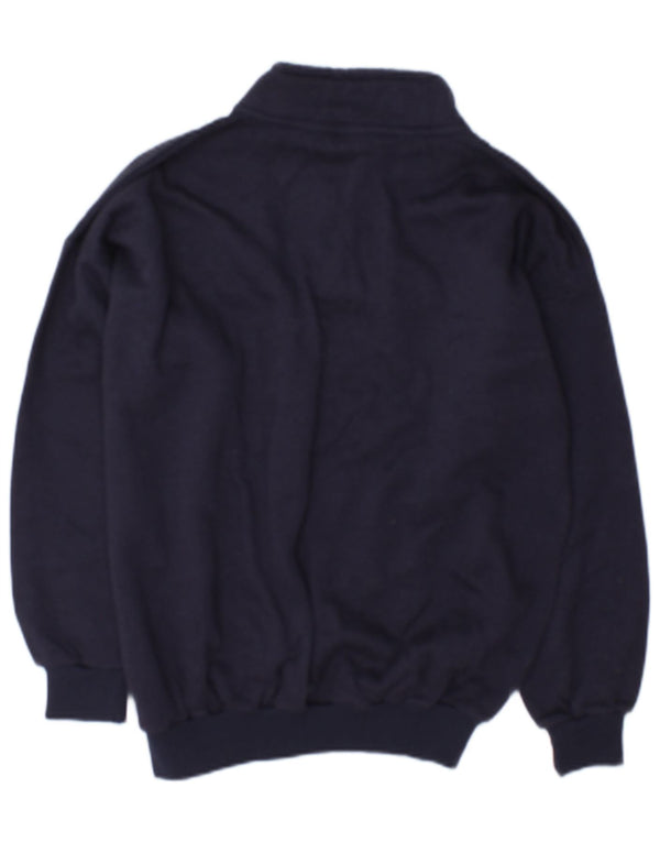Felpa da donna vintage maglione UK 14 cotone blu navy medio